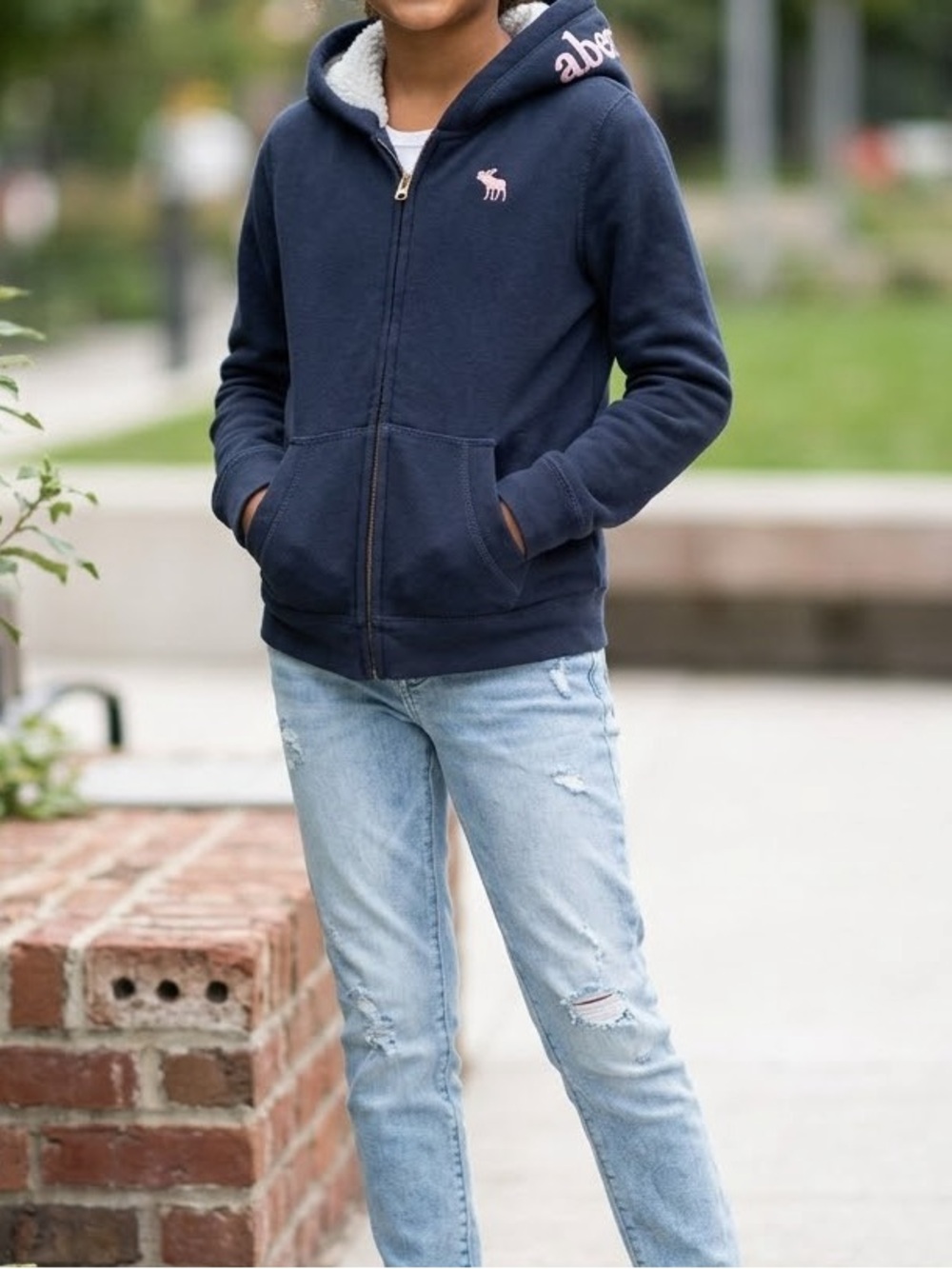 Abercrombie & Fitch Kids Zip Fleece Lined Hoodie